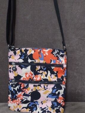Kipling Floral Crossbody Bag in Black, Orange, Pink, Blue